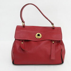 Saint Laurent Yves Muse Two Handbag Red Leather Bag